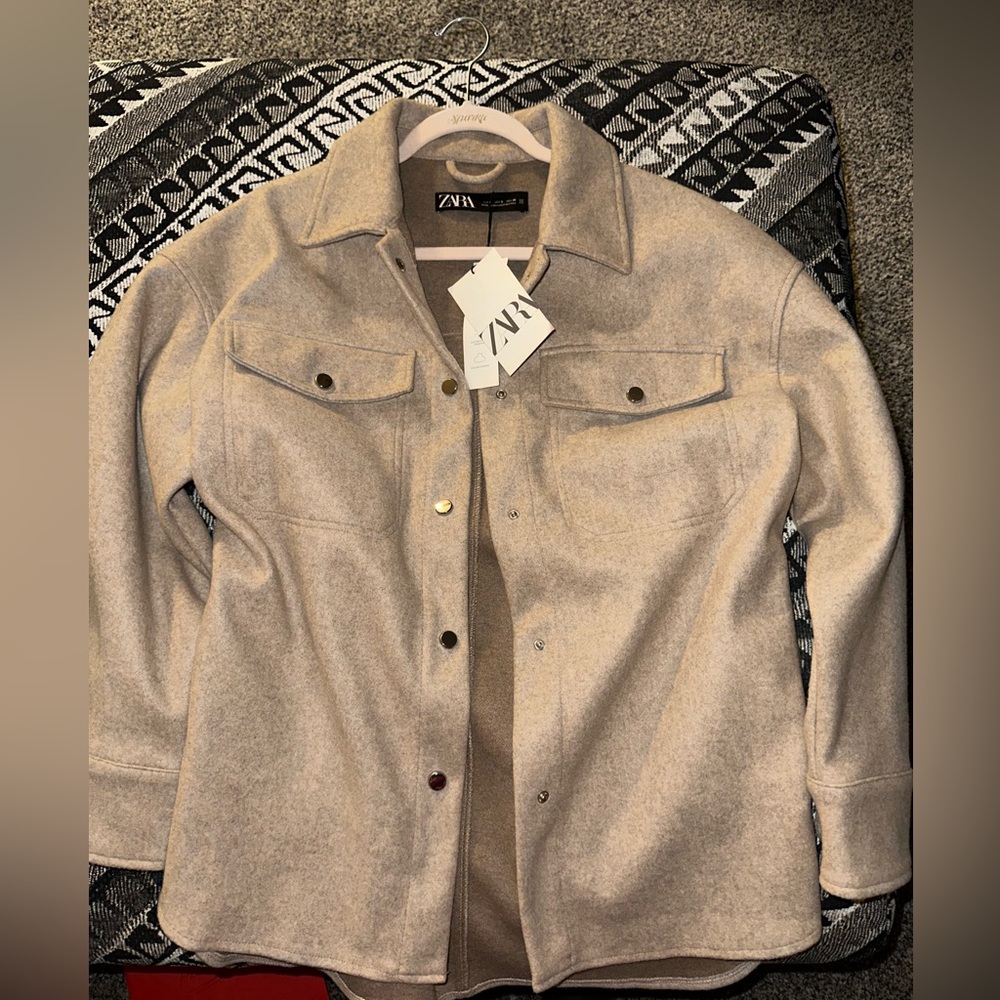 ZARA cream/ tan shirt BRAND NEW WITH TAGS